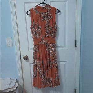 Nanette Lepore Chic Floral Midi Dress in Orange